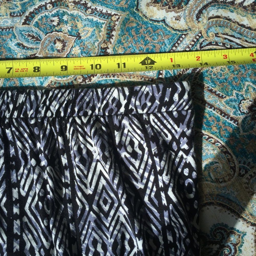 Ambiance jumpsuit strapless gray black cream print tribal SM - Picture 7 of 10